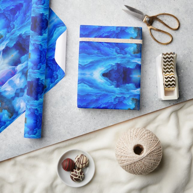 SlipperyJoe's abstraktes Cloud-Kunstwerk, farbenfr Geschenkpapier (Kunsthandwerk)