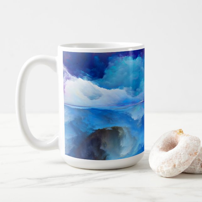 SlipperyJoe's abstraktes Cloud-Kunstwerk, farbenfr Kaffeetasse (Mit Donut)