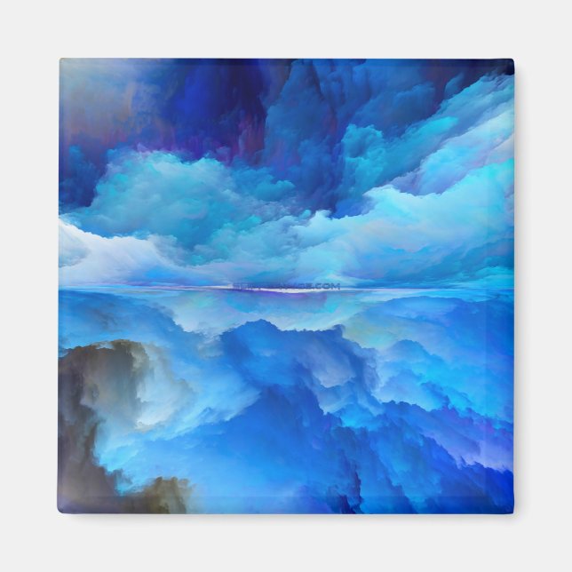SlipperyJoe's abstraktes Cloud-Kunstwerk, farbenfr Magnet (Vorne)