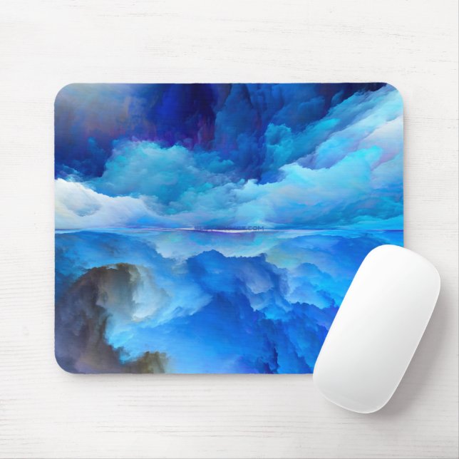SlipperyJoe's abstraktes Cloud-Kunstwerk, farbenfr Mousepad (Mit Mouse)
