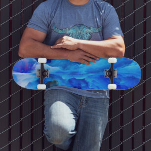 SlipperyJoe's abstraktes Cloud-Kunstwerk, farbenfr Skateboard