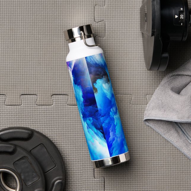 SlipperyJoe's abstraktes Cloud-Kunstwerk, farbenfr Trinkflasche (Fitnessstudio)