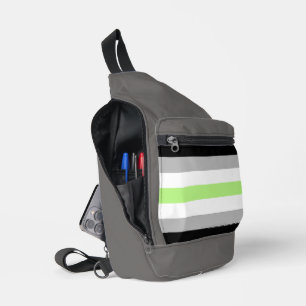 SlipperyJoe's Agender Pride Flag Gay Geschenke LGB Crossbody Bag