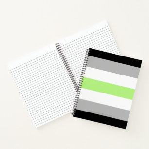SlipperyJoe's Agender Pride Flag Gay Geschenke LGB Notizbuch