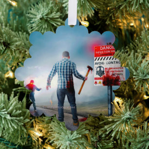 SlipperyJoe's apokalyptische Infektionsgefahr Hall Ornament Karte
