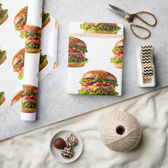 SlipperyJoe's appetitlicher Cheeseburger knusprig  Geschenkpapier (Kunsthandwerk)