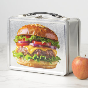 SlipperyJoe's appetitlicher Cheeseburger knusprig  Metall Brotdose