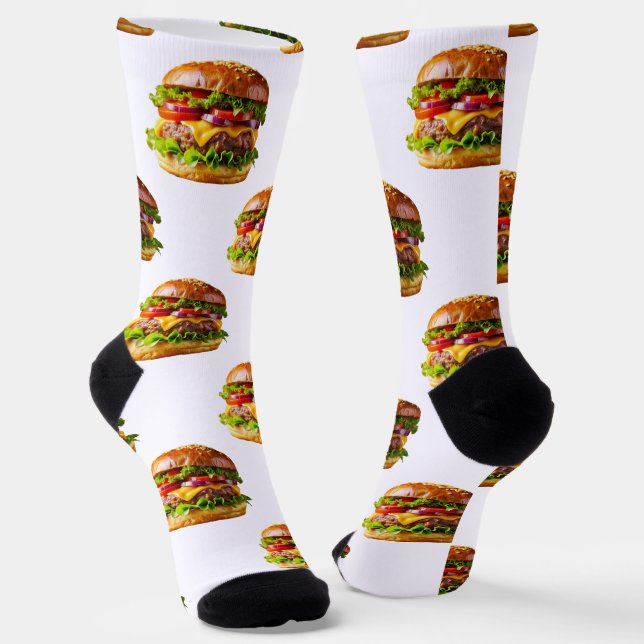 SlipperyJoe's appetitlicher Cheeseburger knusprig  Socken (Gewinkelt)