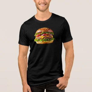 SlipperyJoe's appetitlicher Cheeseburger knusprig Tri-Blend Shirt