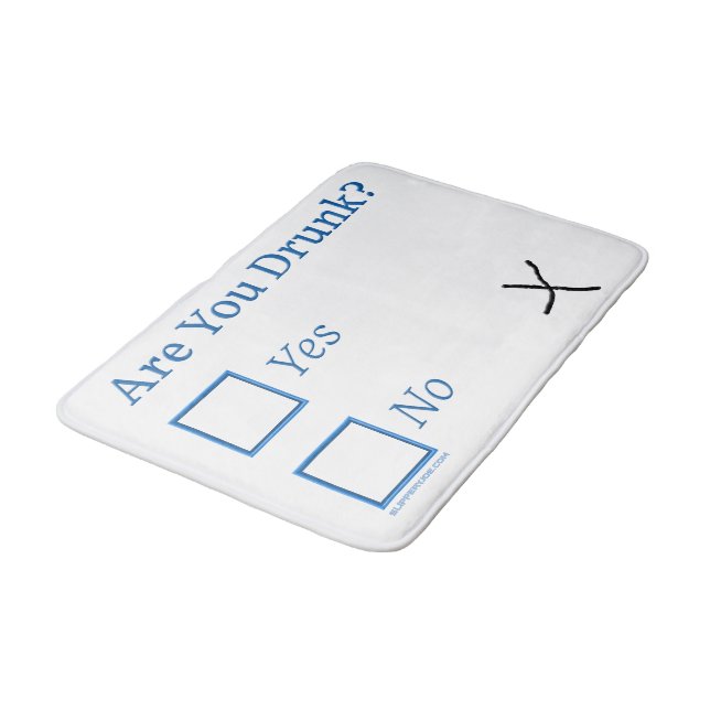 SlipperyJoe's Are You Betrunken hammered Karo Boxe Badematte (Schrägansicht)