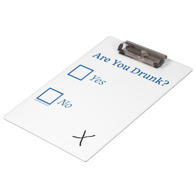 SlipperyJoe's Are You Betrunken hammered Karo Boxe Klemmbrett (Schrägansicht)