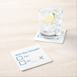 SlipperyJoe's Are You Betrunken hammered Karo Boxe Rechteckiger Pappuntersetzer