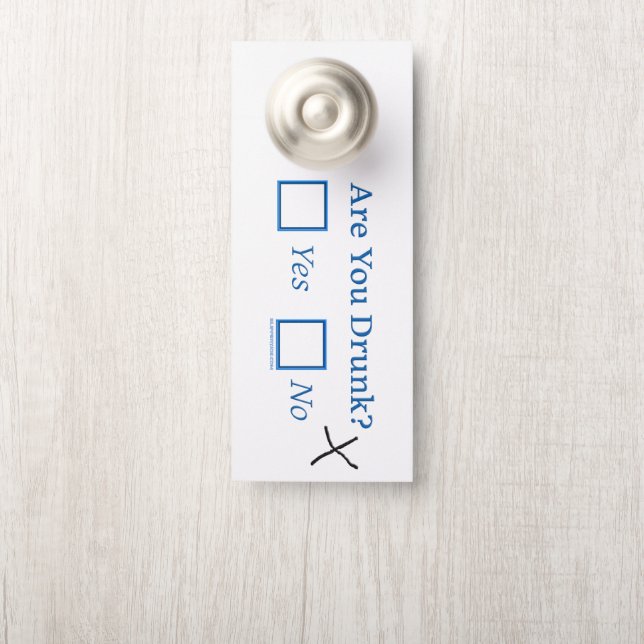 SlipperyJoe's Are You Betrunken hammered Karo Boxe Türanhänger (Auf Knauf)