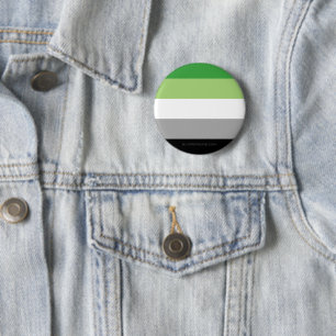 SlipperyJoe's Aromtic Pride Flag Gay Geschenke LGB Button