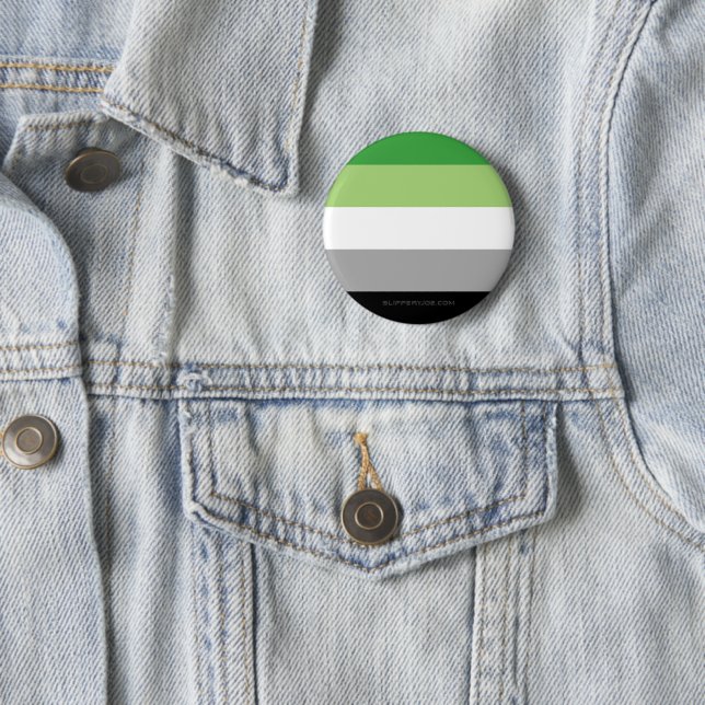 SlipperyJoe's Aromtic Pride Flag Gay Geschenke LGB Button (Beispiel)
