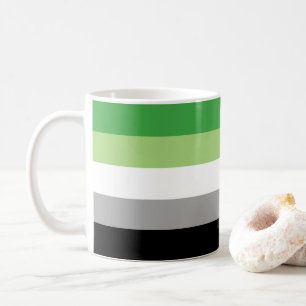SlipperyJoe's Aromtic Pride Flag Gay Geschenke LGB Kaffeetasse