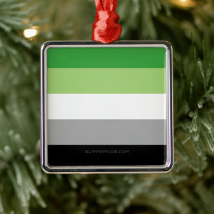SlipperyJoe's Aromtic Pride Flag Gay Geschenke LGB Ornament Aus Metall