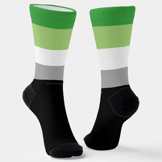 SlipperyJoe's Aromtic Pride Flag Gay Geschenke LGB Socken (Gewinkelt)