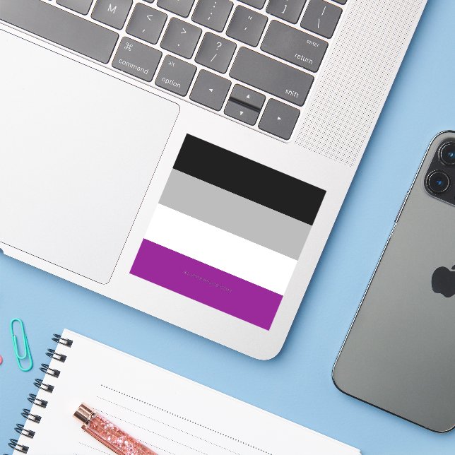 SlipperyJoe's asexual pride flag emphasizing inclu Aufkleber (Laptop mit iPhone)
