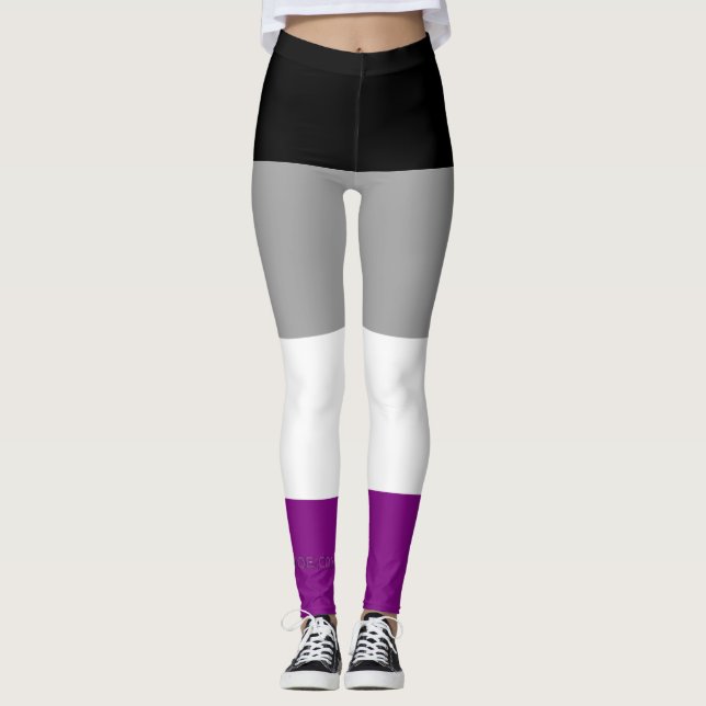 SlipperyJoe's asexuelle Flagge betont Inklusion Leggings (Vorderseite)
