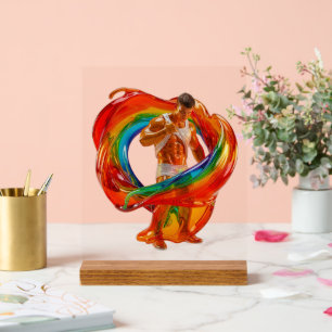 SlipperyJoe's auffallende moderne Pride-themed mas Acrylschild