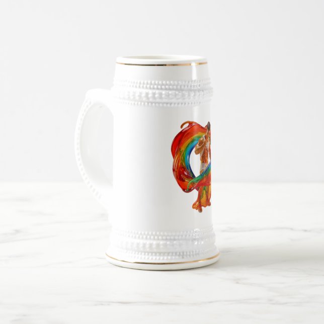 SlipperyJoe's auffallende moderne Pride-themed mas Bierglas (Vorderseite Links)