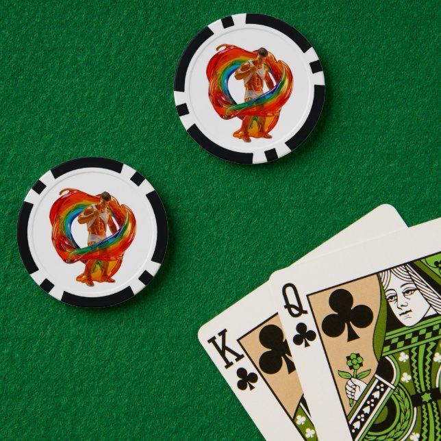 SlipperyJoe's auffallende moderne Pride-themed mas Pokerchips (Pokertisch (doppelt))