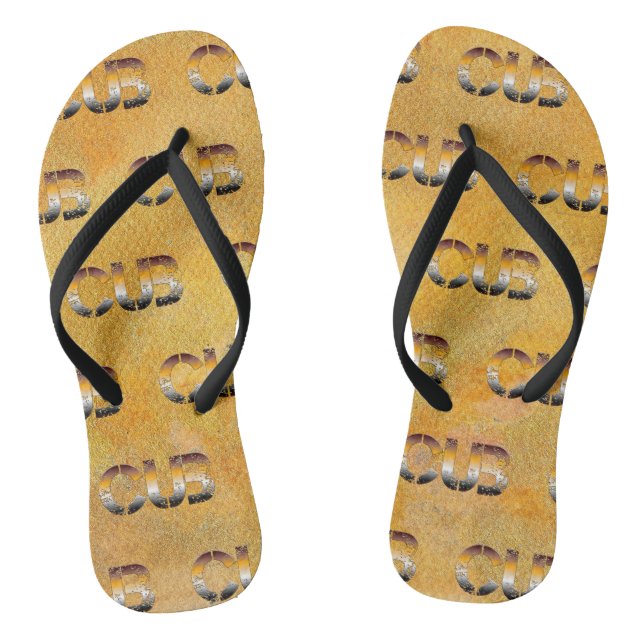 SlipperyJoe's Bärenbär Orangenbraun pro Flip Flops (Fußbett)