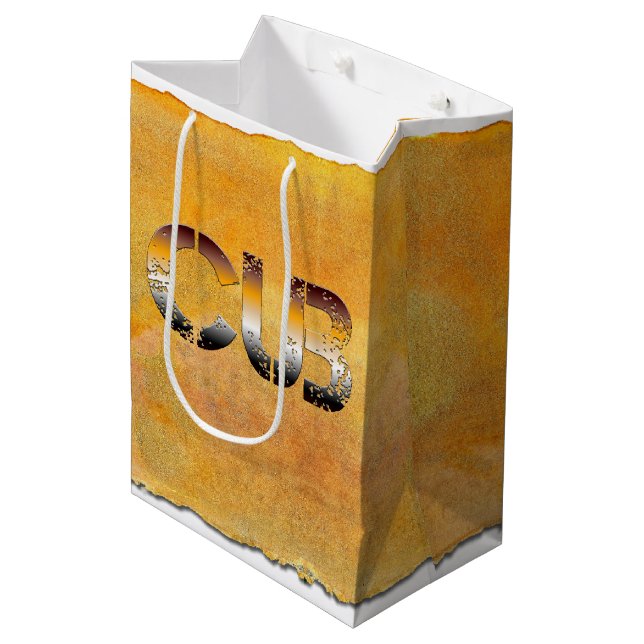 SlipperyJoe's Bärenbär Orangenbraun pro Mittlere Geschenktüte (Vorderseite Schrägansicht)