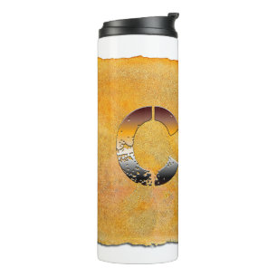 SlipperyJoe's Bärenbär Worte goldbraun-weiß Thermosbecher