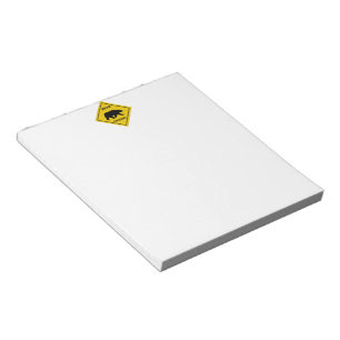 SlipperyJoe's Bärenkreuzschild Silhouette gelb Notizblock