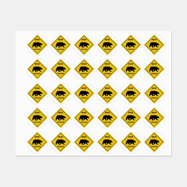 SlipperyJoe's Bärenkreuzschild trägt Silhouette w Etiketten (Blatt)