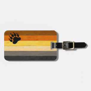 SlipperyJoe's Bärenpride-Fahne Holzbodenstruktur Gepäckanhänger