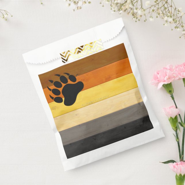 SlipperyJoe's Bärenpride-Fahne Holzbodenstruktur Geschenktütchen (Versiegelt)
