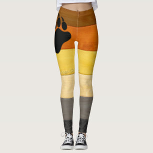 SlipperyJoe's Bärenpride-Fahne Holzbodenstruktur Leggings