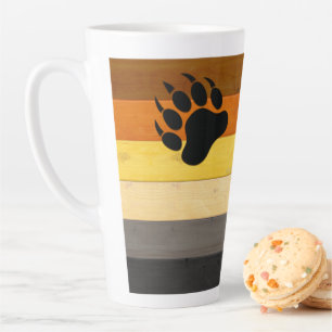SlipperyJoe's Bärenpride-Fahne Holzbodenstruktur Milchtasse