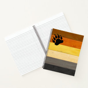 SlipperyJoe's Bärenpride-Fahne Holzbodenstruktur Notizbuch
