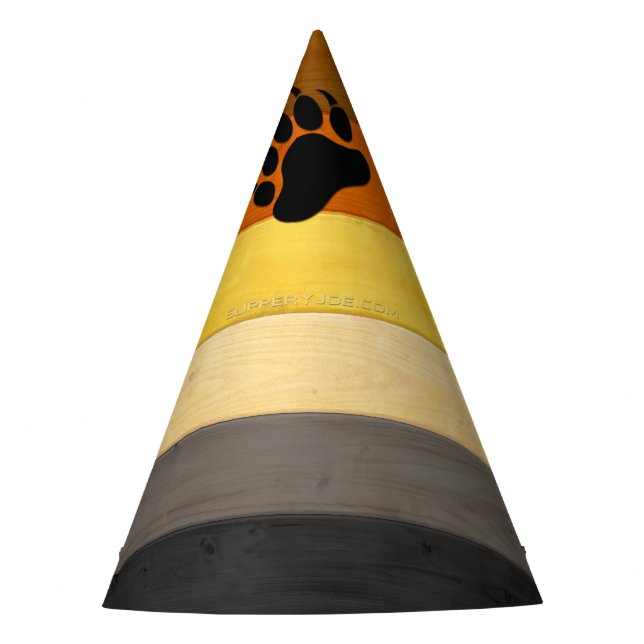 SlipperyJoe's Bärenpride-Fahne Holzbodenstruktur Partyhütchen (Vorderseite)