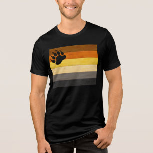 SlipperyJoe's Bärenpride-Fahne Holzbodenstruktur Tri-Blend Shirt