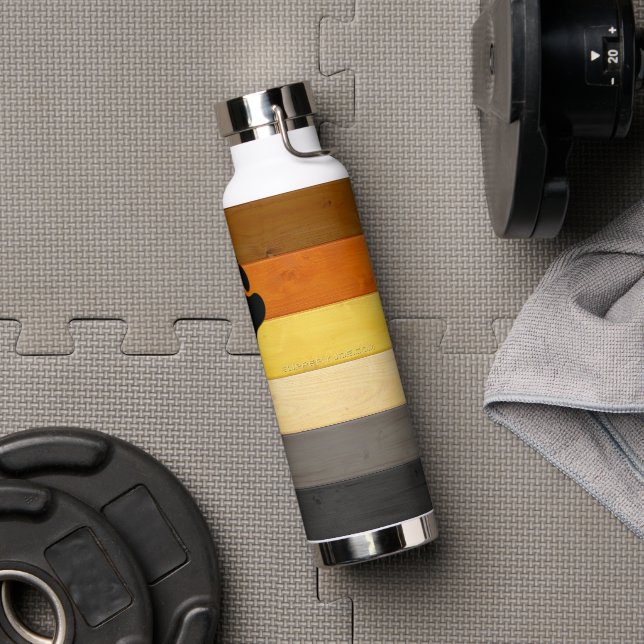 SlipperyJoe's Bärenpride-Fahne Holzbodenstruktur Trinkflasche (Fitnessstudio)