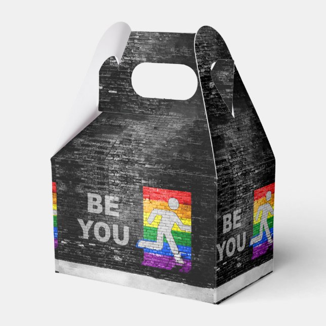 SlipperyJoe's Be You Backsteinwall Strichmännchen  Geschenkschachtel (Vorderseite)
