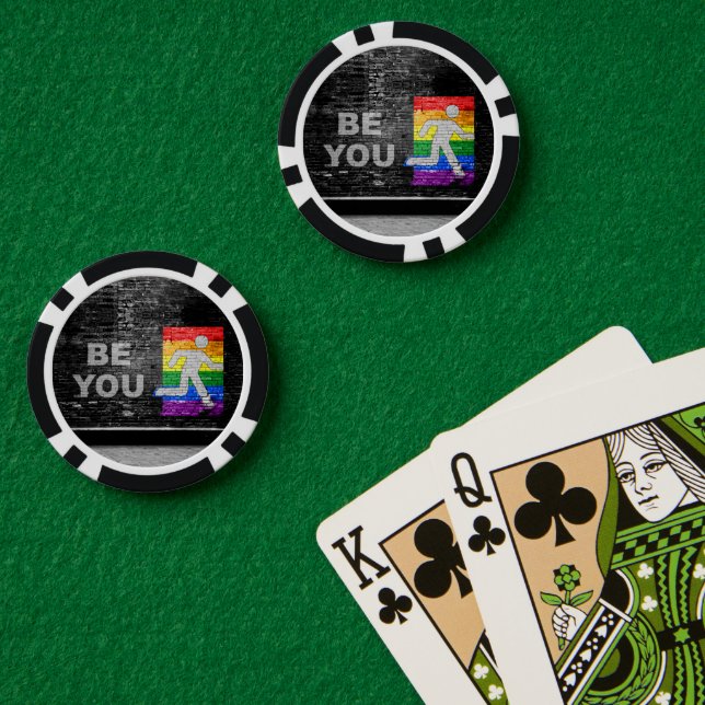 SlipperyJoe's Be You Black Backstein Wand Spazierf Pokerchips (Pokertisch (doppelt))