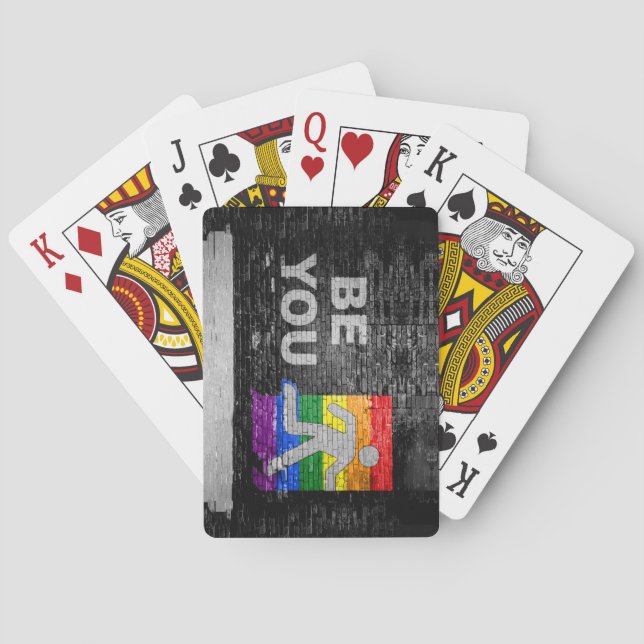 SlipperyJoe's Be You Black Backstein Wand Spazierf Spielkarten (Rückseite)