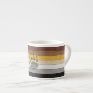 SlipperyJoe's Bear Pride Flag Holzboden Textur Espressotasse