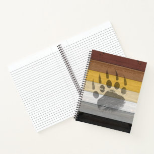SlipperyJoe's Bear Pride Flag Holzboden Textur Notizbuch