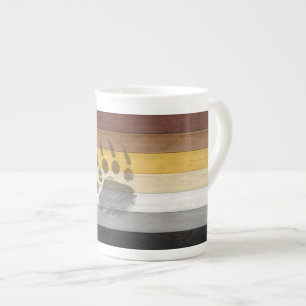 SlipperyJoe's Bear Pride Flag Holzboden Textur Prozellantasse