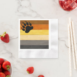 SlipperyJoe's Bear Pride Flag Holzboden Textur Serviette