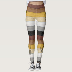 SlipperyJoe's Bear Pride-Flagge Holzboden Textur Leggings