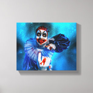 SlipperyJoe's bedrohlicher Clown Happy Halloween R Leinwanddruck