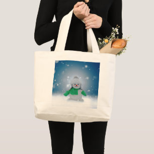 SlipperyJoe's bezaubernder Weihnachts-Schneemann-C Jumbo Stoffbeutel